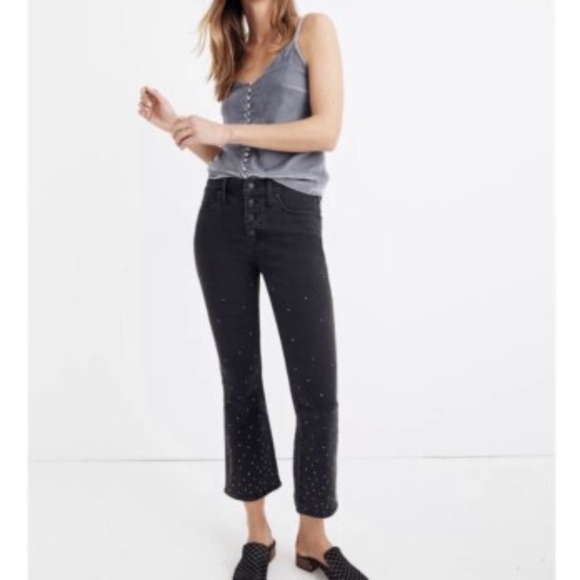 Madewell Cali Demi-Boot Black Wash Jeans - Picture 1 of 6